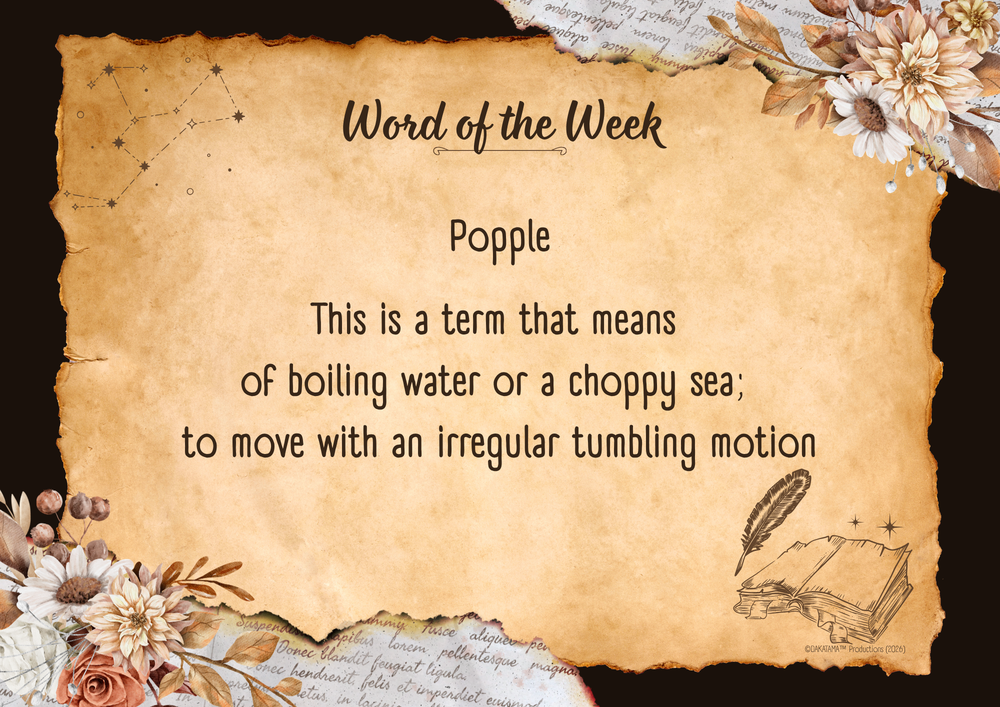 boiling water, choppy sea, tumbling motion