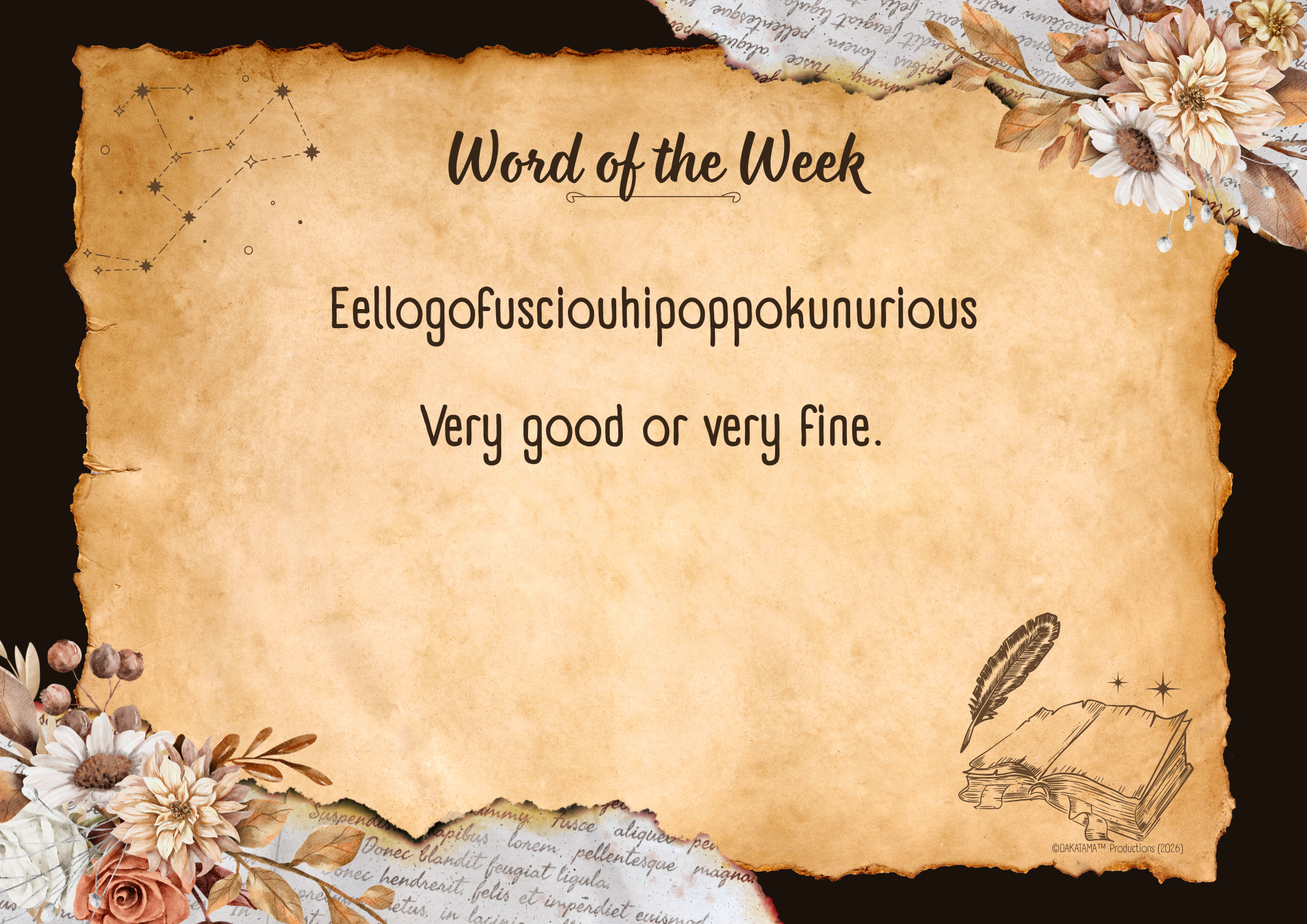 Word of the week - Eellogofusciouhipoppokunurious